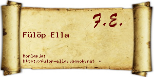 Fülöp Ella névjegykártya